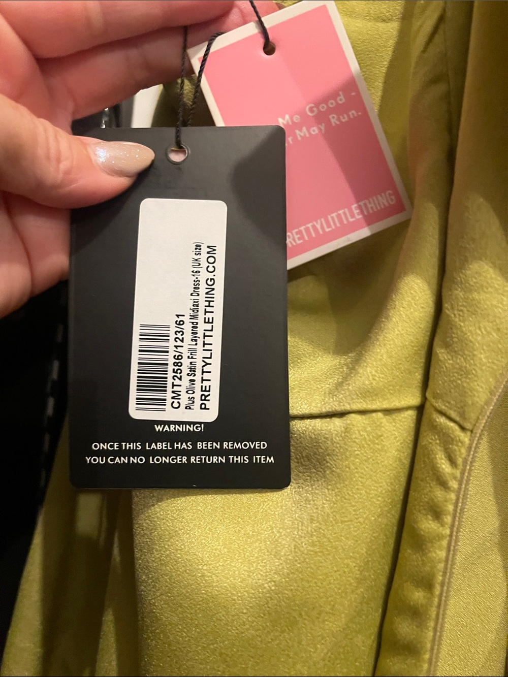 PrettyLittleThing Lime Green Ruffle Midi Dress - Picture 12 of 12
